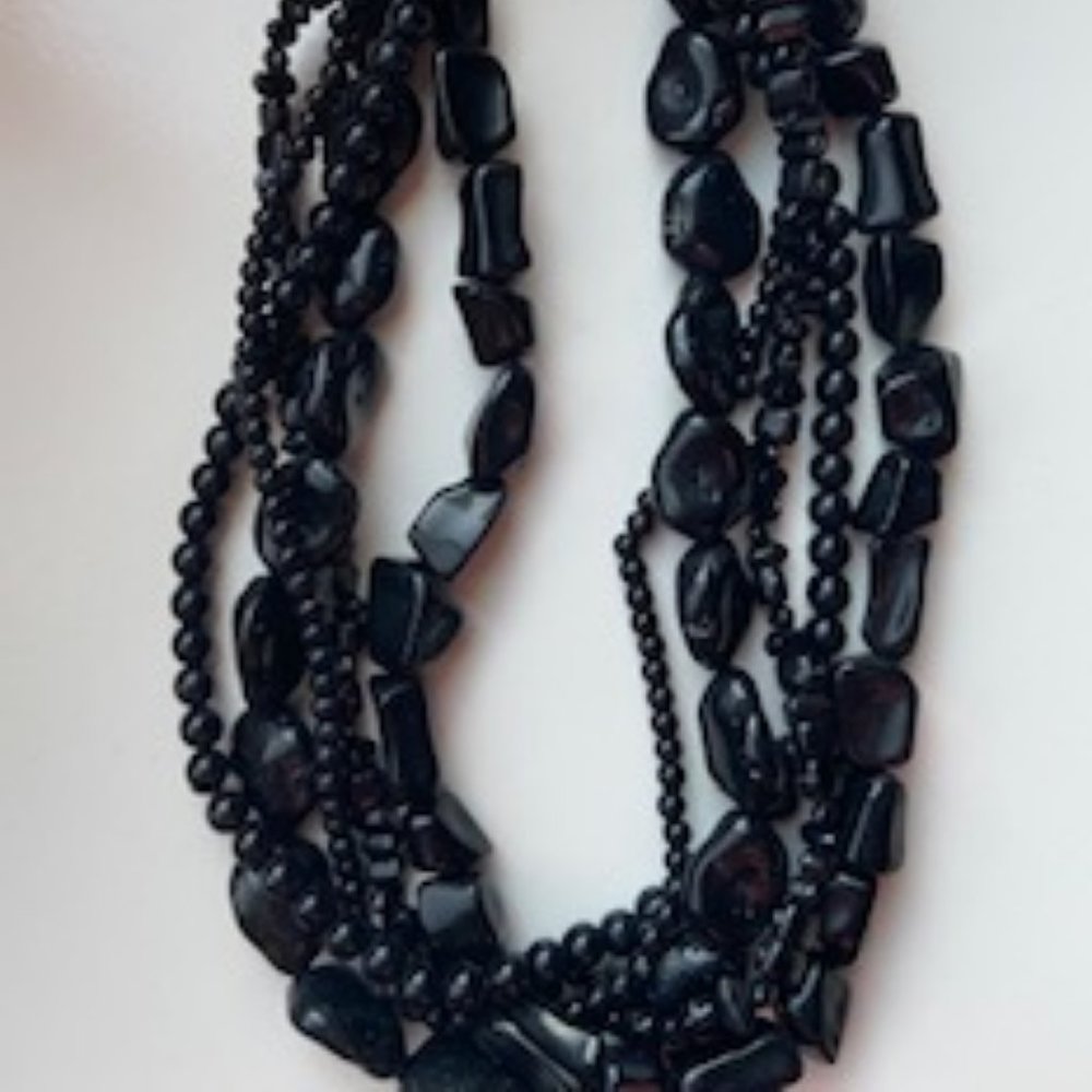 Black Beaded Necklace